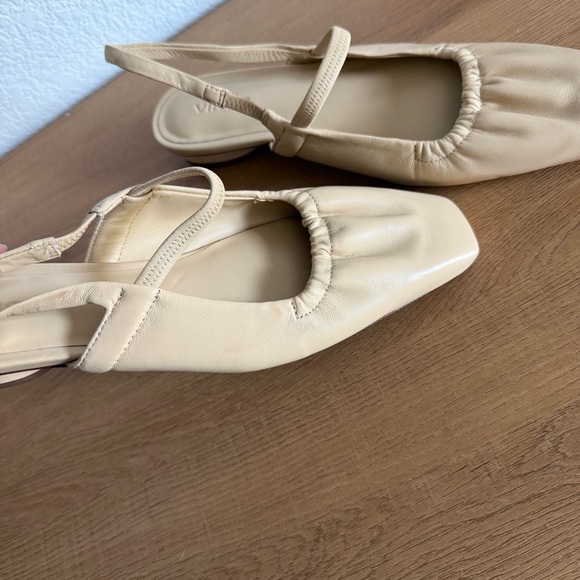 Vince Venice Leather Slingback Flats Shoes 6 in Macadamia - Picture 5 of 7